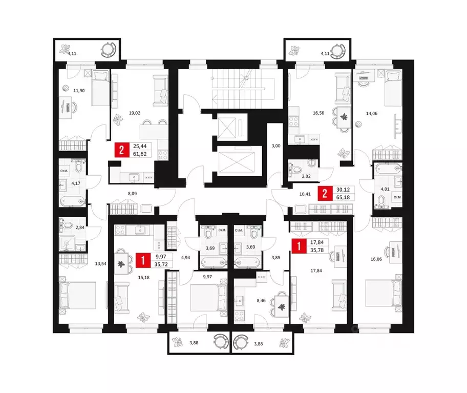 2-к кв. Башкортостан, Уфа ул. Большая Московская, 11 (61.62 м) - Фото 1
