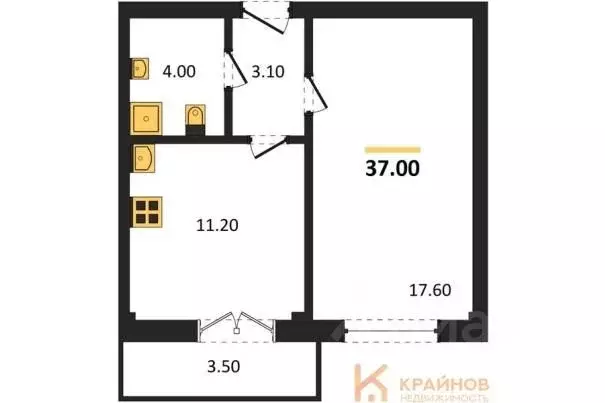 1-к кв. Воронежская область, Воронеж Цимлянская ул., 10В (37.0 м) - Фото 0