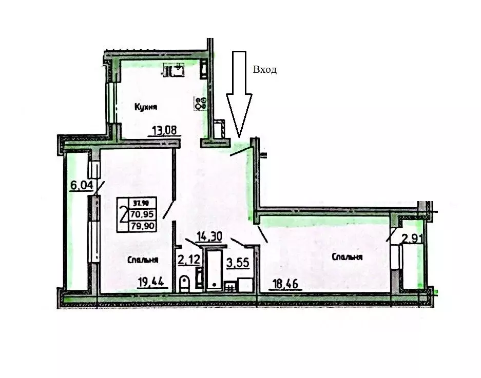 2-к кв. Воронежская область, Воронеж Ржевская ул., 11к4 (72.0 м) - Фото 1