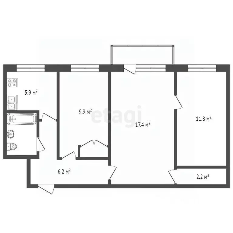 3-к кв. Московская область, Реутов Советская ул., 4 (54.0 м) - Фото 1