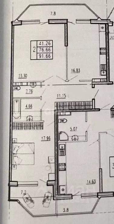 2-к кв. Краснодарский край, Анапа ул. Шевченко, 3 (96.0 м) - Фото 2