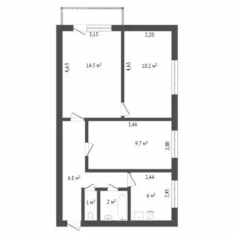 3-комнатная квартира: Ачинск, микрорайон МПС, 3 (51 м) - Фото 0