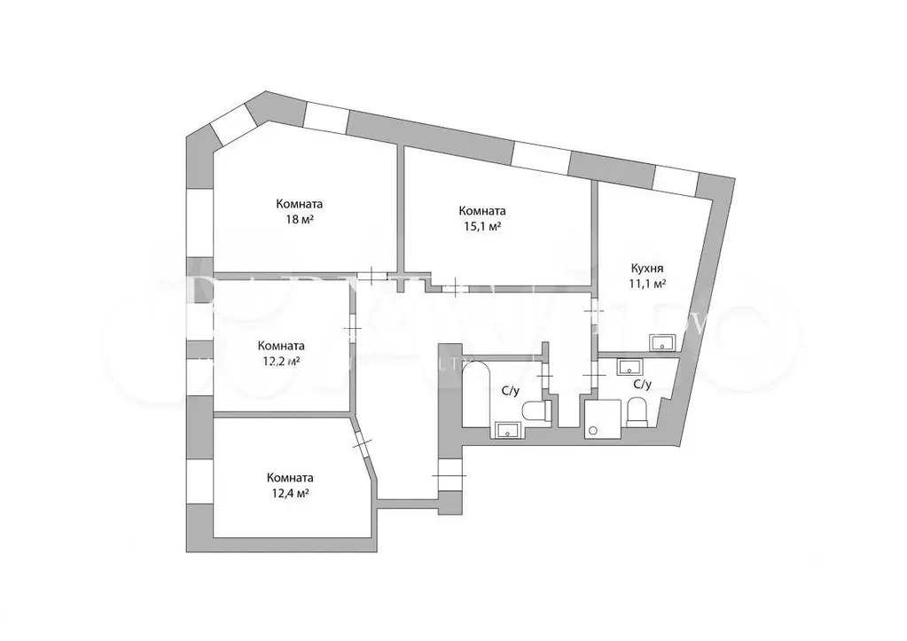 4-к. квартира, 97 м, 4/5 эт. - Фото 0