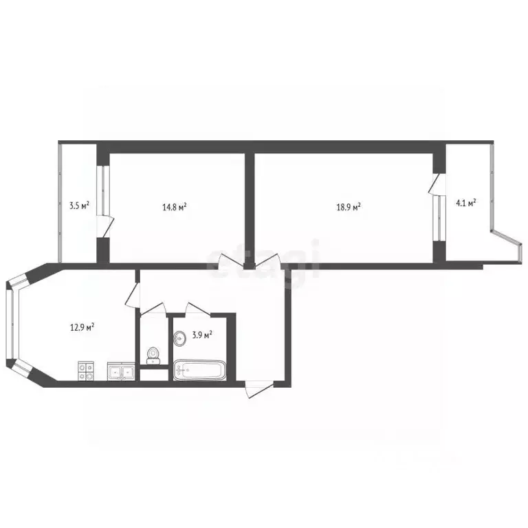 2-к кв. Московская область, Ленинский городской округ, д. Сапроново, ... - Фото 1