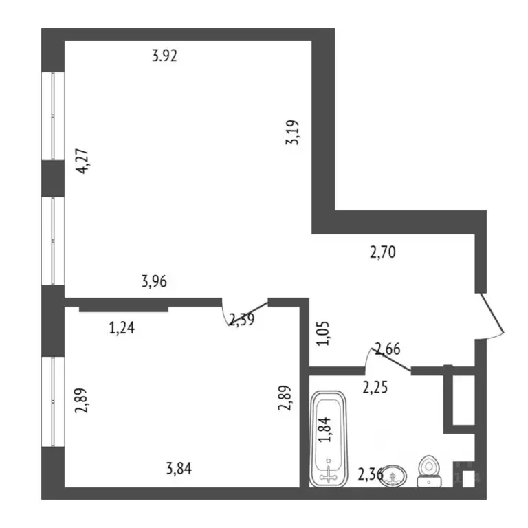 1-к кв. Тюменская область, Тюмень Интернациональная ул., 199к9 (37.6 ... - Фото 2