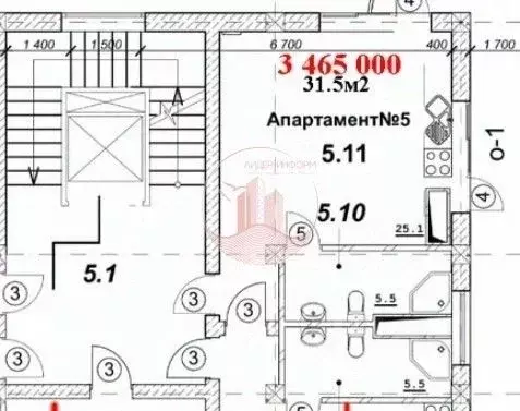 Студия Севастополь ул. Адмирала Фадеева, 18 (31.0 м) - Фото 1