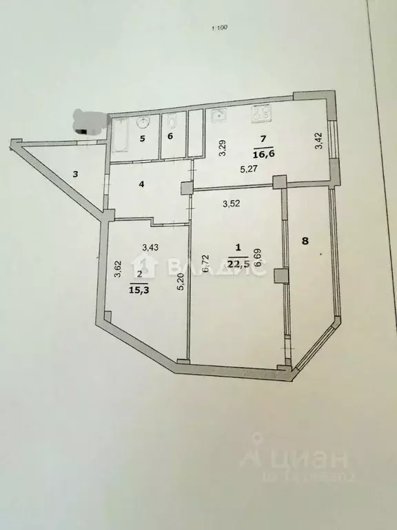 2-к кв. Белгородская область, Белгород ул. Костюкова, 11В (84.7 м) - Фото 2