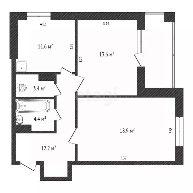 2-к кв. Красноярский край, Красноярск Ключевская ул., 63 (63.5 м) - Фото 1