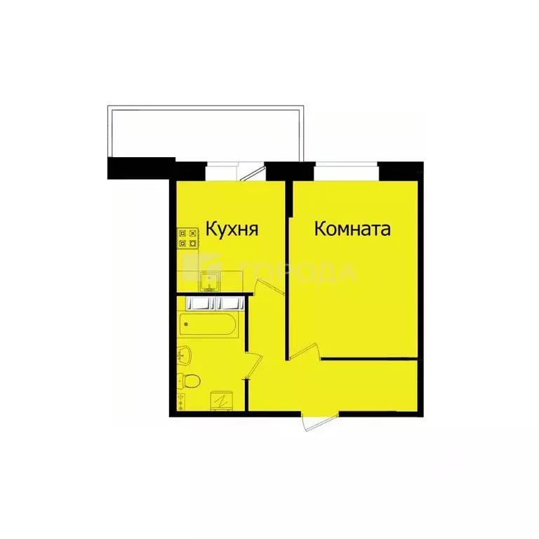 1-к кв. Алтайский край, Барнаул ул. Гущина, 150/2 (36.4 м) - Фото 2