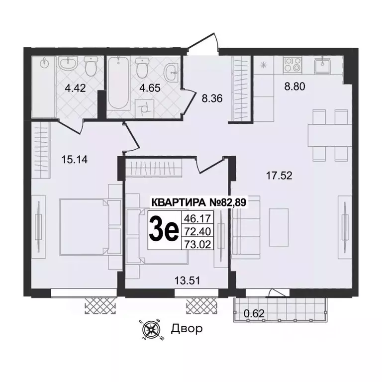 3-к кв. Владимирская область, Муром Новая Слобода мкр,  (73.02 м) - Фото 0