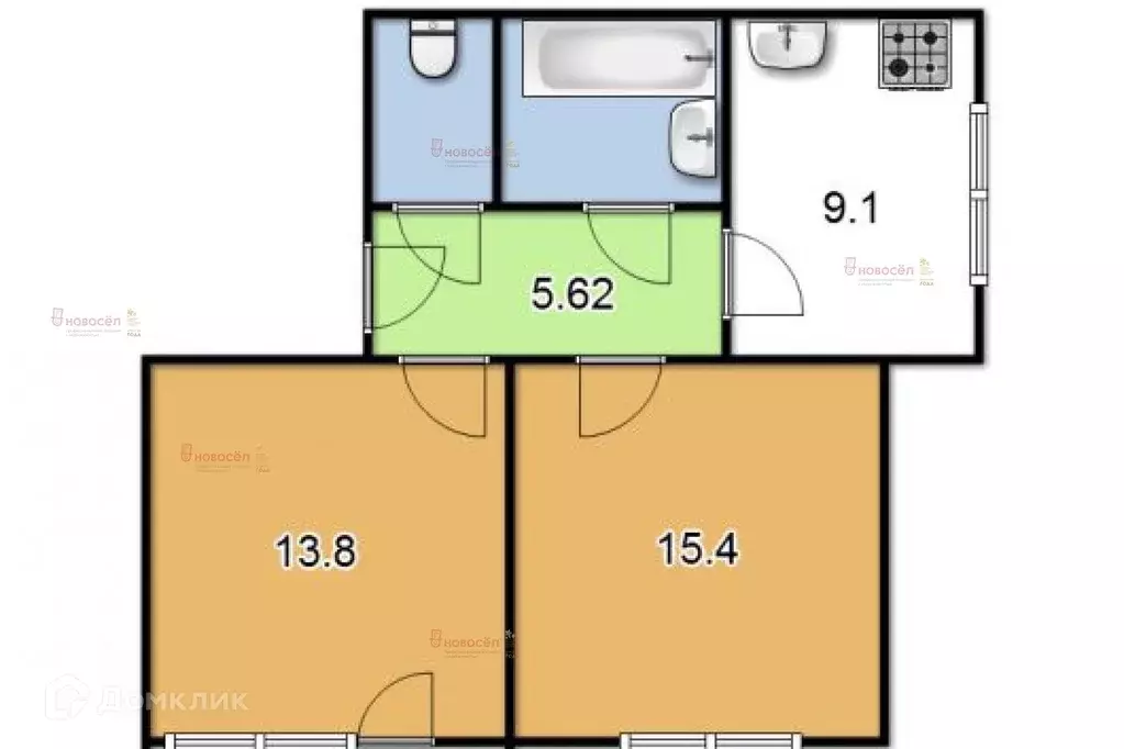 Продаётся 2-к квартира, 44 м - Фото 1
