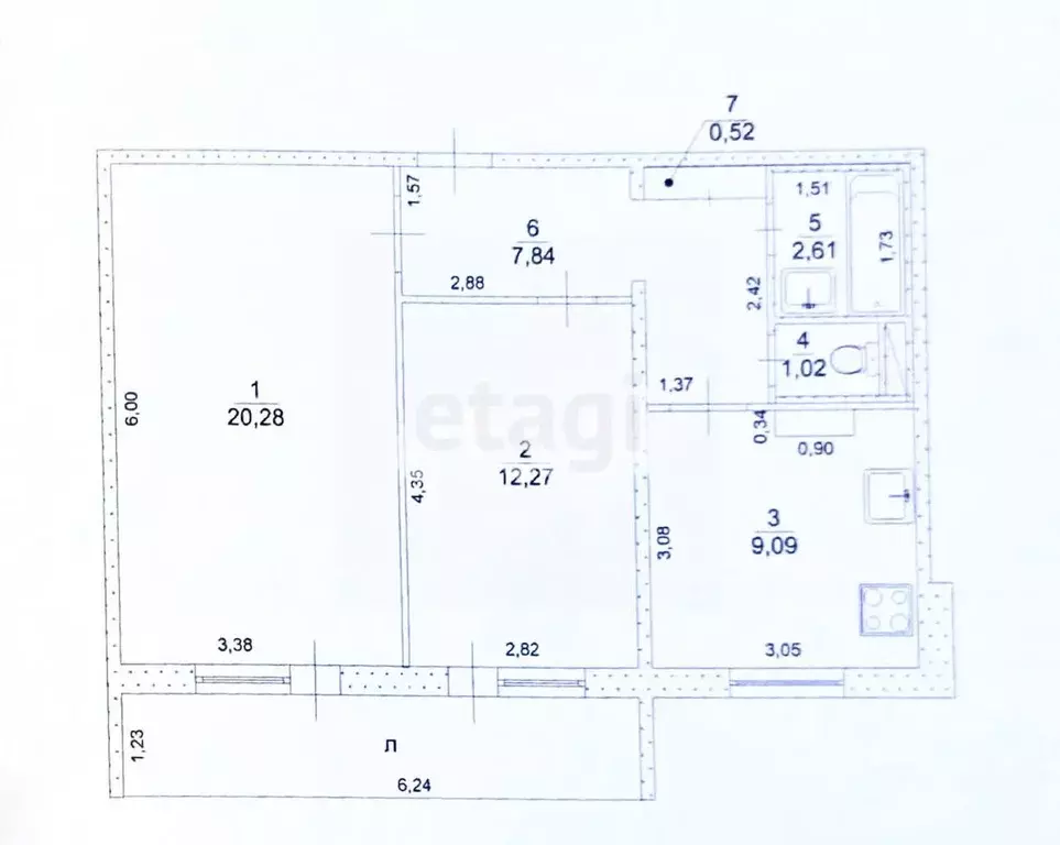 2-к кв. Ульяновская область, Ульяновск просп. Ленинского Комсомола, 53 ... - Фото 2