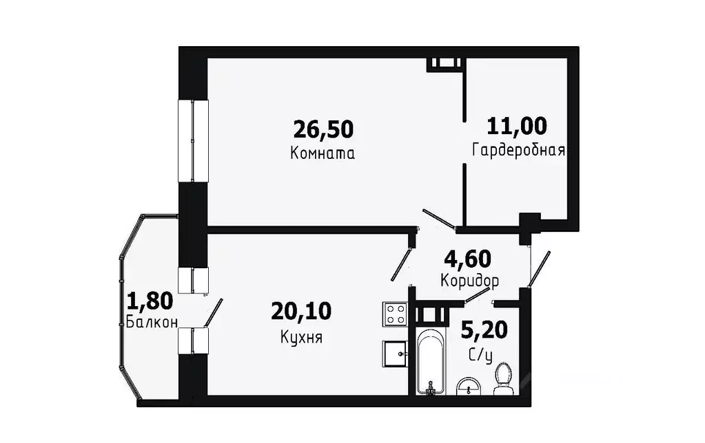 1-к кв. Санкт-Петербург Наличная ул., 26к6 (68.0 м) - Фото 0