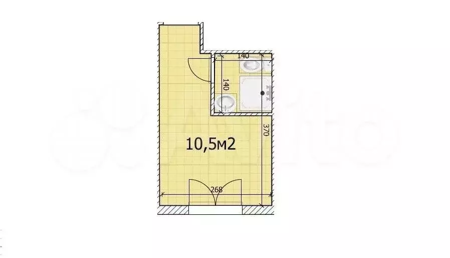 Квартира-студия, 10,5 м, 1/1 эт. - Фото 0