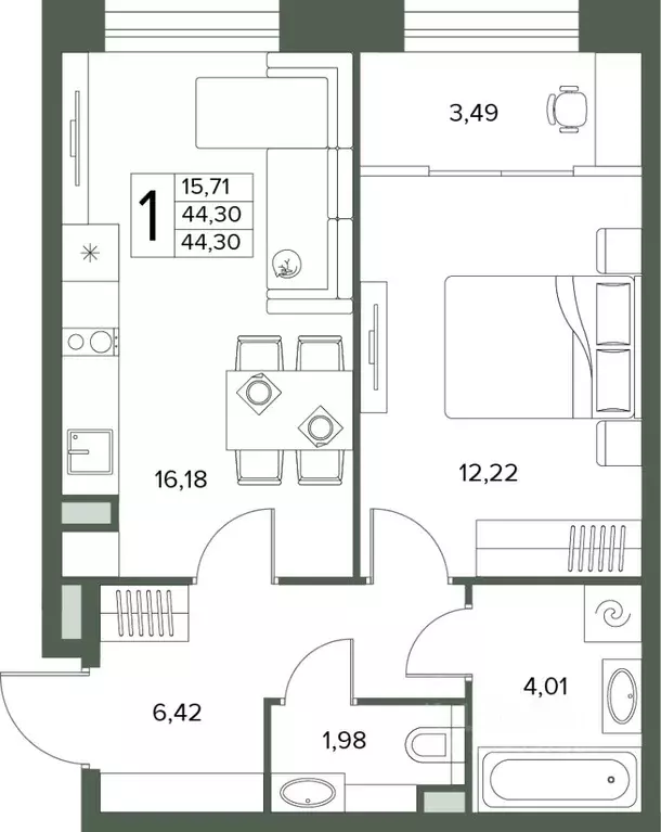 2-к кв. Московская область, Серпухов  (44.3 м) - Фото 1