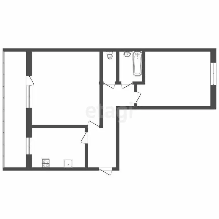 2-комнатная квартира: Набережные Челны, посёлок ЗЯБ, улица Хади ... - Фото 1