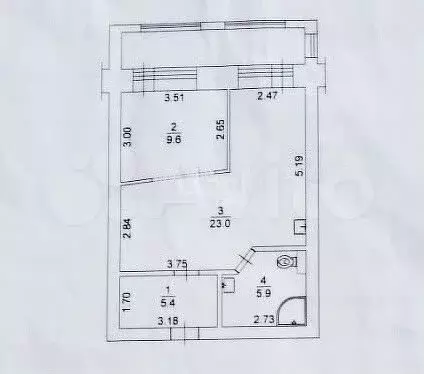 1-к. квартира, 44 м, 5/6 эт. - Фото 0