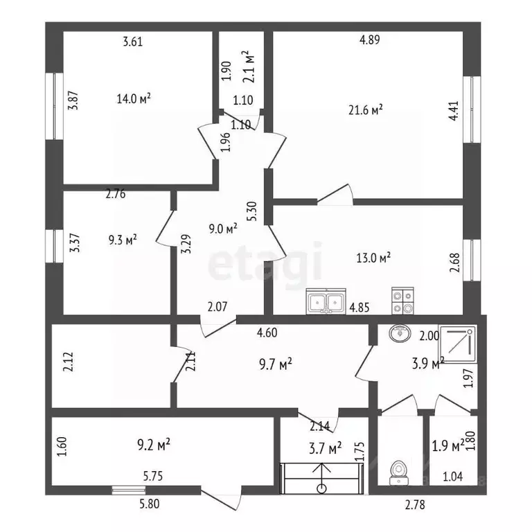 3-к кв. Ханты-Мансийский АО, Ханты-Мансийск ул. Никифорова, 16 (69.0 ... - Фото 1