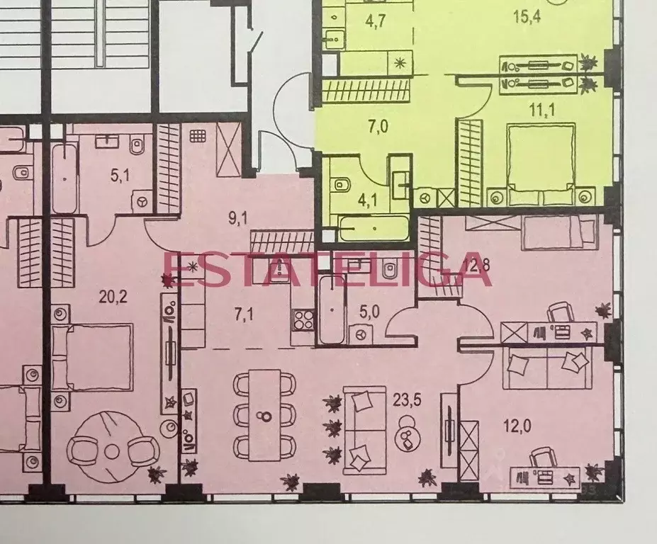 3-к кв. Москва Озерная ул., 1к1/2 (97.4 м) - Фото 2