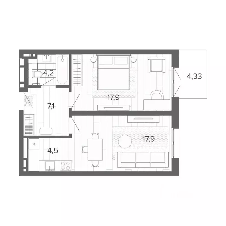 2-к кв. Алтайский край, Барнаул тракт Змеиногорский, 35Б (55.93 м) - Фото 0