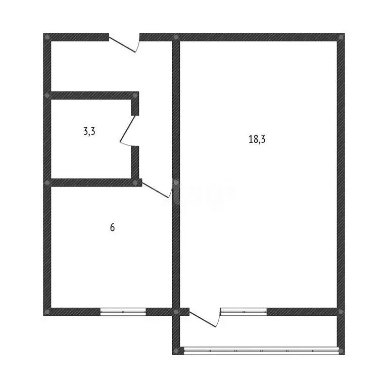 1-комнатная квартира: посёлок городского типа Яблоновский, улица ... - Фото 1