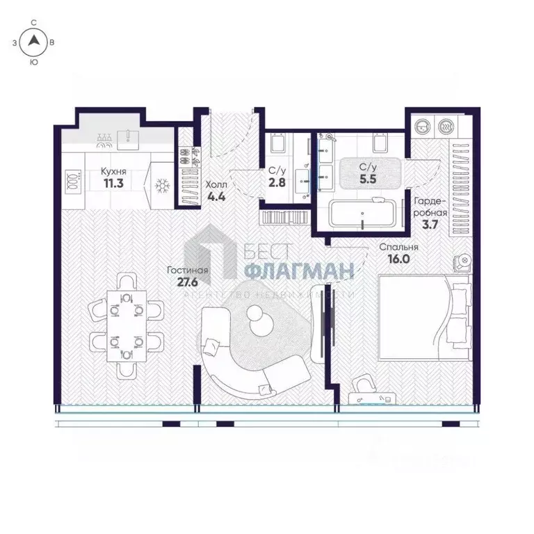 2-к кв. Москва ул. Новый Арбат, 2 (71.3 м) - Фото 2