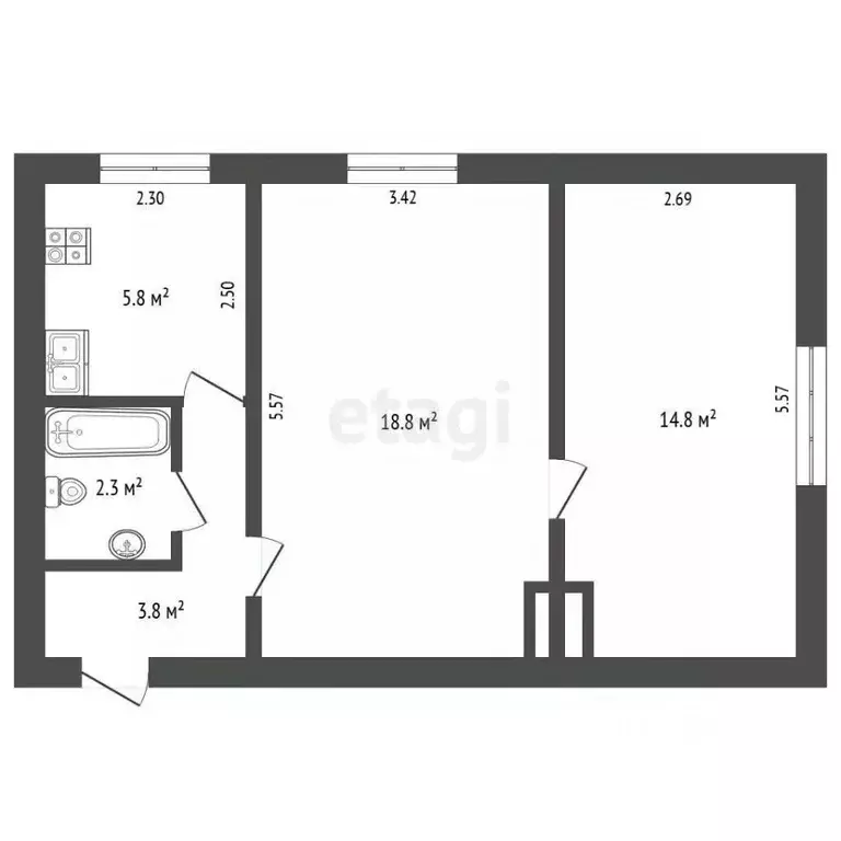 2-к кв. Севастополь, Севастополь, Балаклава г. ул. Крестовского, 43 ... - Фото 2