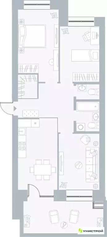 3-к кв. Пермский край, Пермь Рионская ул., 4А (77.92 м) - Фото 1