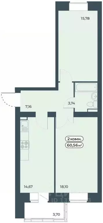 2-к кв. Красноярский край, Красноярск ул. Светлова, 13 (60.56 м) - Фото 0