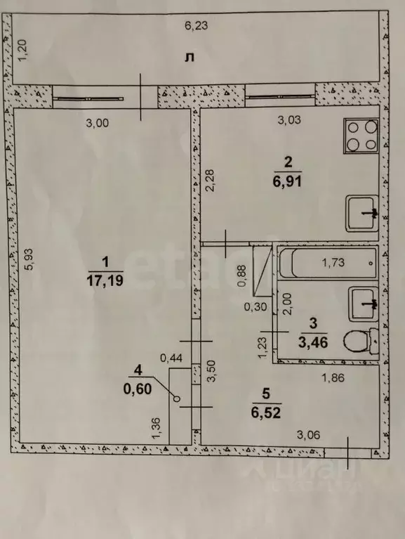 1-к кв. Ульяновская область, Ульяновск Отрадная ул., 16 (34.7 м) - Фото 1