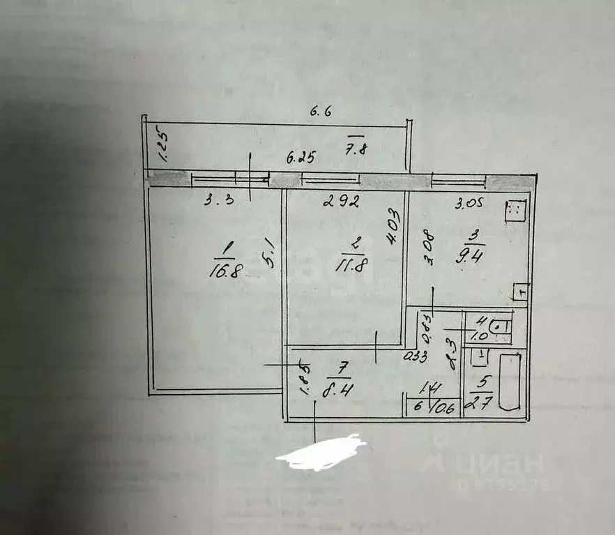 2-к кв. Татарстан, Казань ул. Кул Гали, 9/95 (54.6 м) - Фото 2