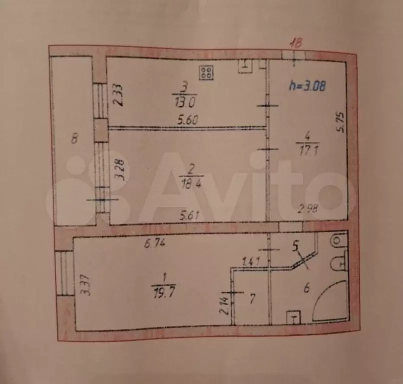 2-к. квартира, 85 м, 6/6 эт. - Фото 0