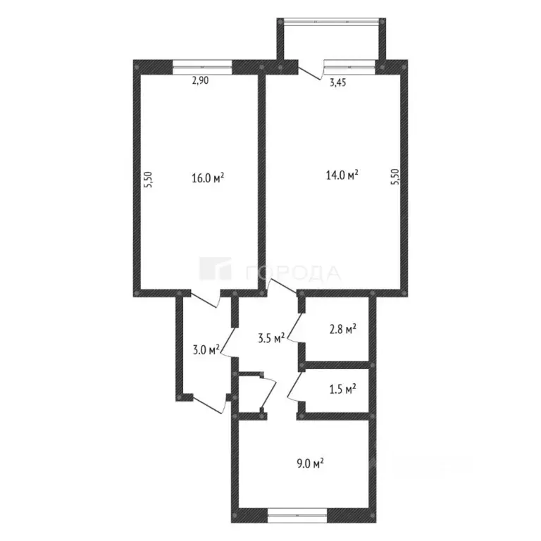 2-к кв. Алтайский край, Новоалтайск ул. Гагарина, 6 (55.0 м) - Фото 2