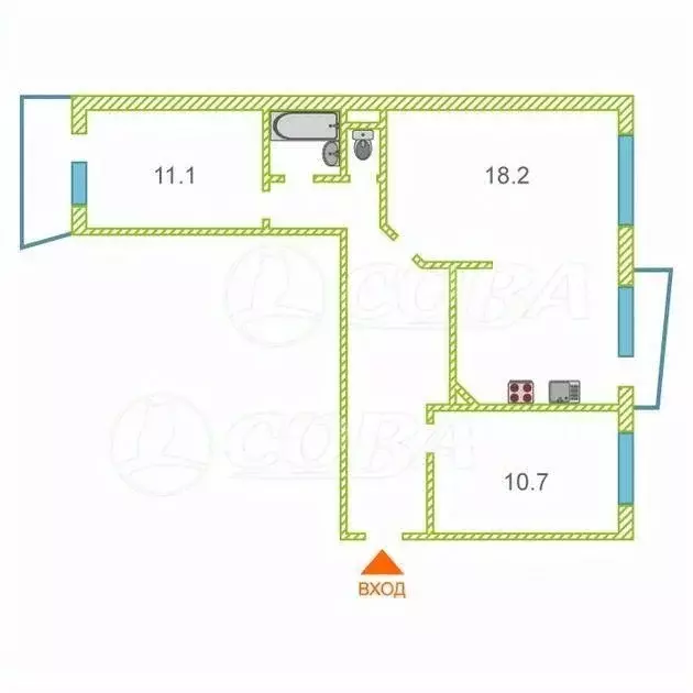 3-к кв. Ханты-Мансийский АО, Сургут ул. Дзержинского, 9/2 (74.0 м) - Фото 1