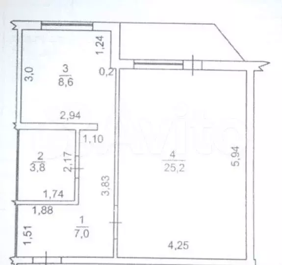 1-к. квартира, 44,6 м, 5/5 эт. - Фото 0