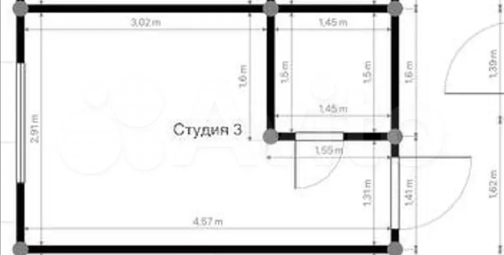 Апартаменты-студия, 13,1 м, 4/4 эт. - Фото 0