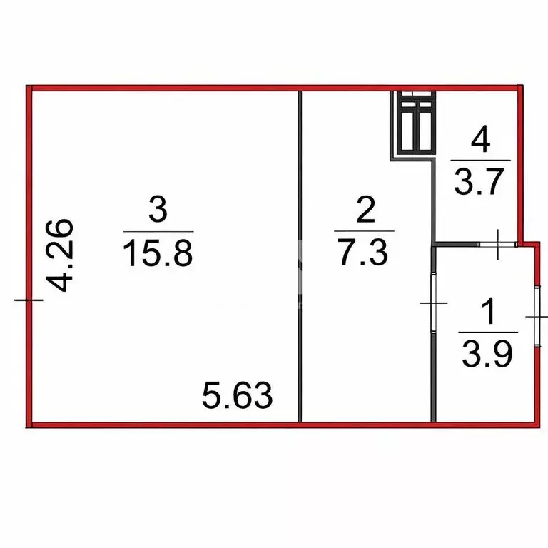 Квартира-студия: Новосибирск, улица Бородина, 54 (32 м) - Фото 1