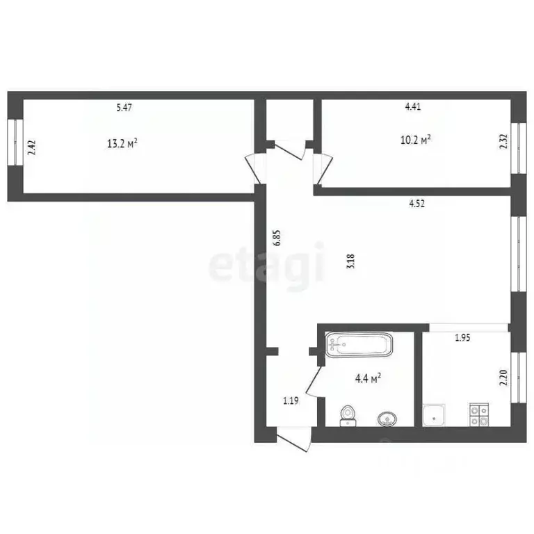 2-к кв. Тюменская область, Тюмень Профсоюзная ул., 5 (54.6 м) - Фото 2