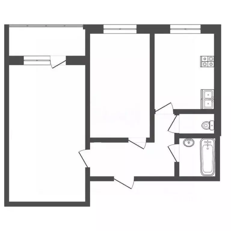2-к кв. Кемеровская область, Кемерово Октябрьский просп., 46 (45.7 м) - Фото 1