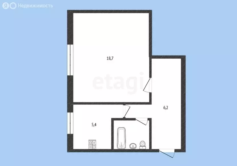 1-комнатная квартира: Черкесск, улица Карла Маркса, 162А (32.7 м) - Фото 1