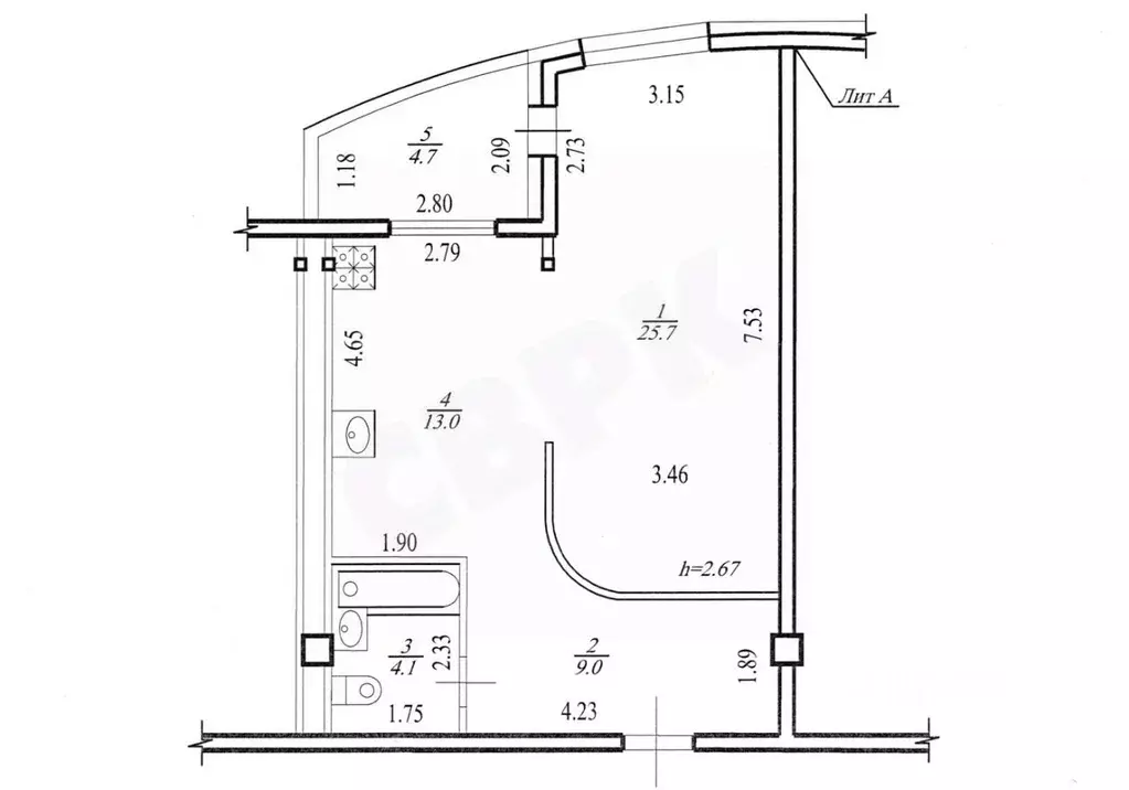 1-к кв. Саха (Якутия), Якутск ул. Кулаковского, 20 (51.8 м) - Фото 1