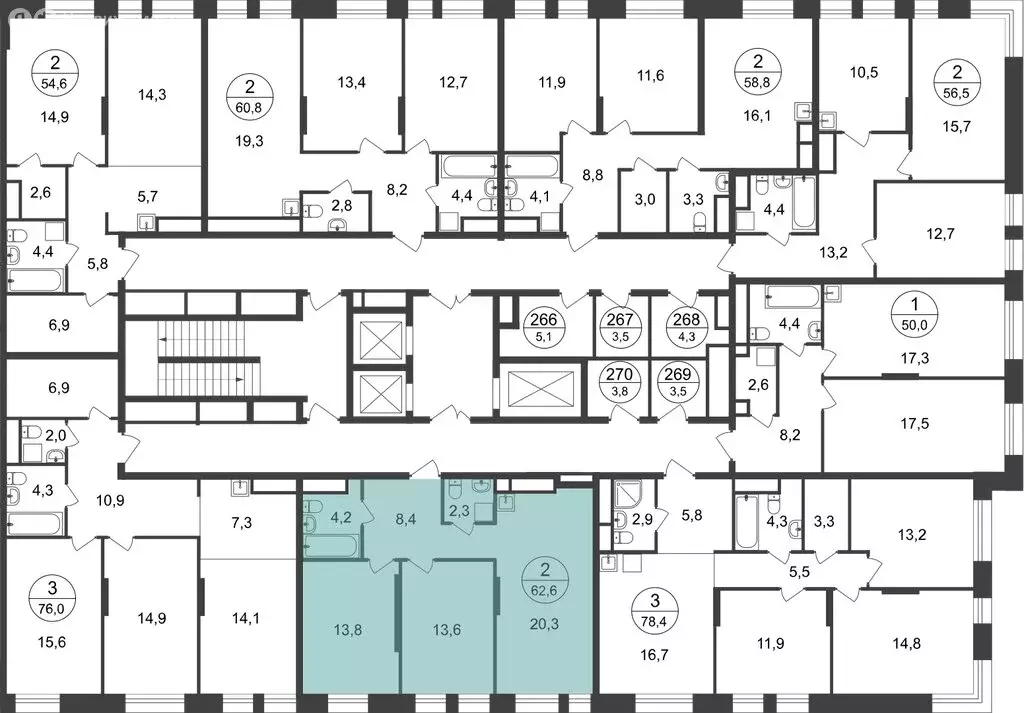 2-комнатная квартира: Московский, улица Никитина, 3к3 (59.6 м) - Фото 2