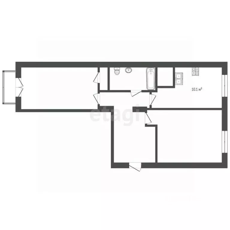 2-к кв. Забайкальский край, Чита ул. Курнатовского, 12 (56.6 м) - Фото 1