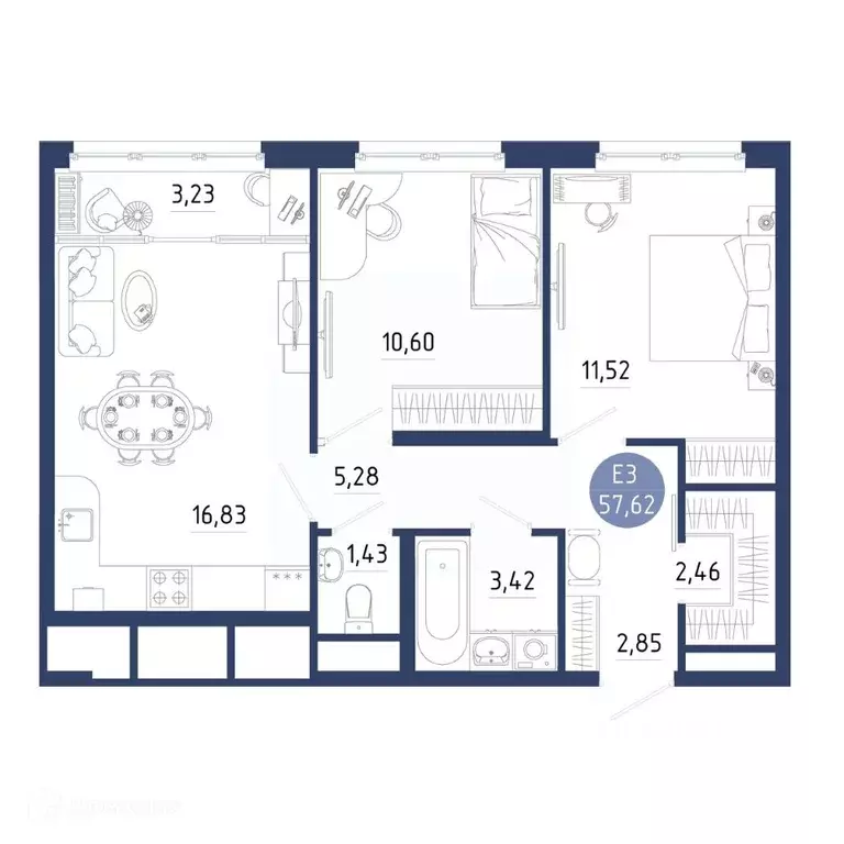 2-к кв. Рязанская область, Рязанский муниципальный округ, с. Дядьково ... - Фото 2