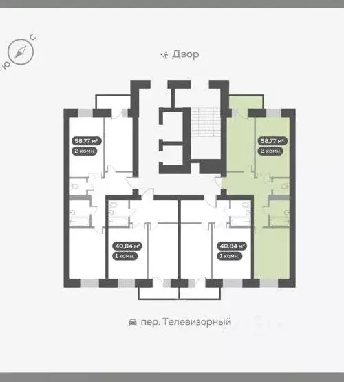 2-к кв. Красноярский край, Красноярск Сити-квартал Октябрьский жилой ... - Фото 1