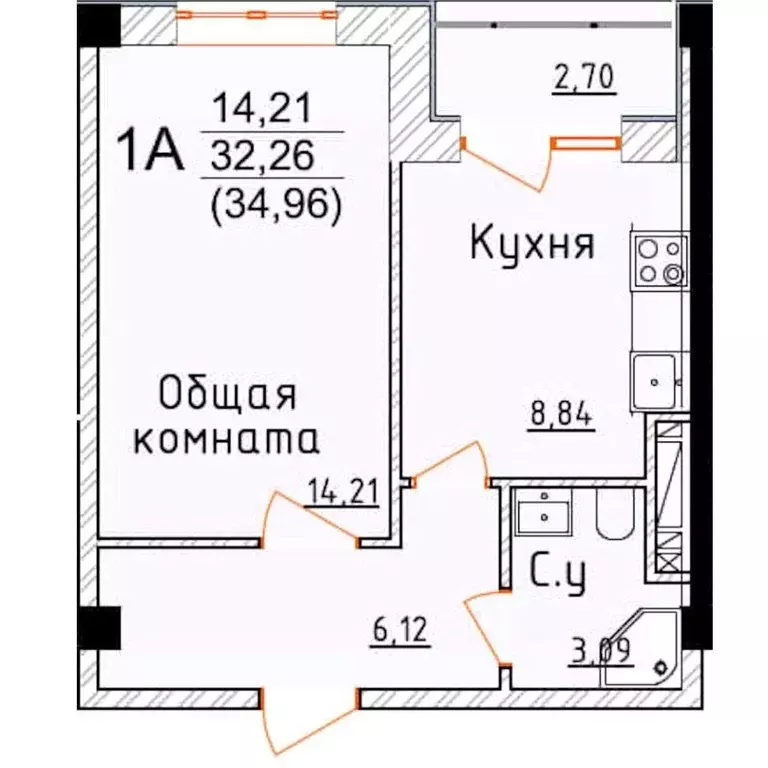 1-к кв. Дагестан, Дербент ул. Графа Воронцова, 78скА-4 (34.96 м) - Фото 0