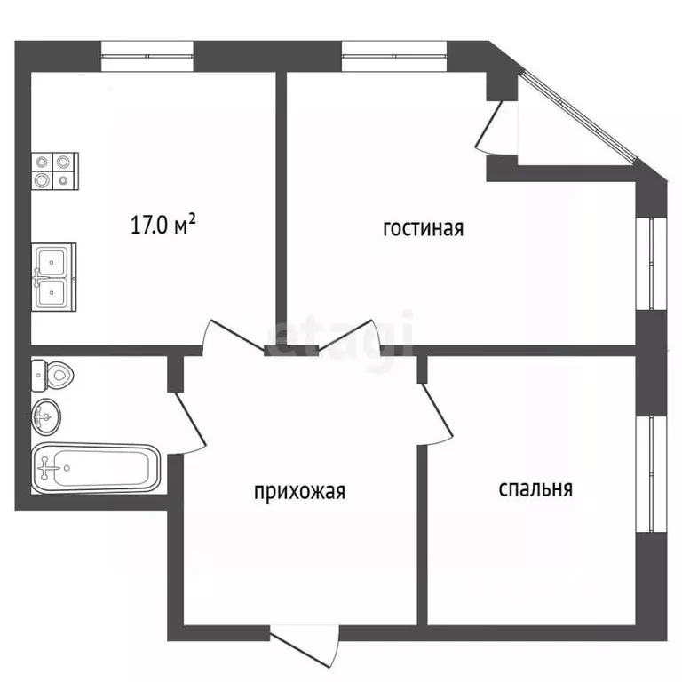 2-к кв. Ставропольский край, Кисловодск ул. Декабристов (80.5 м) - Фото 2
