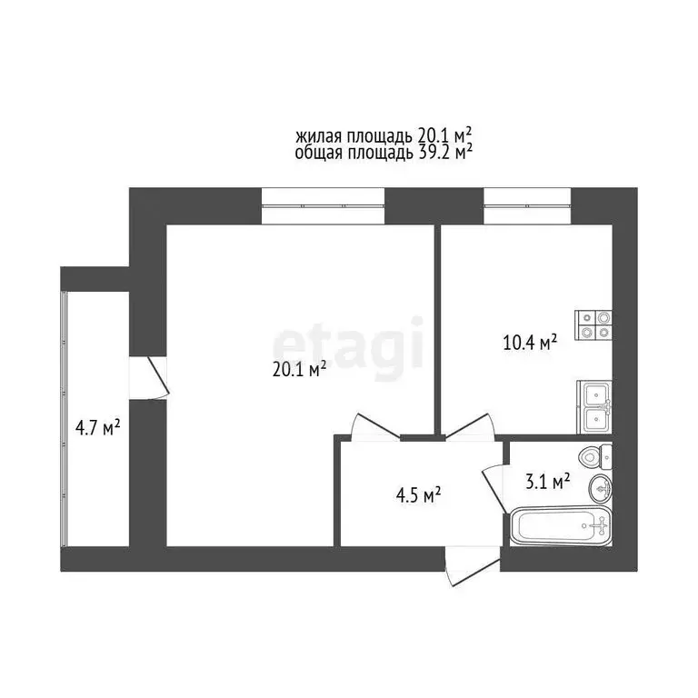 1-комнатная квартира: Чебоксары, микрорайон Альгешево, улица ... - Фото 1