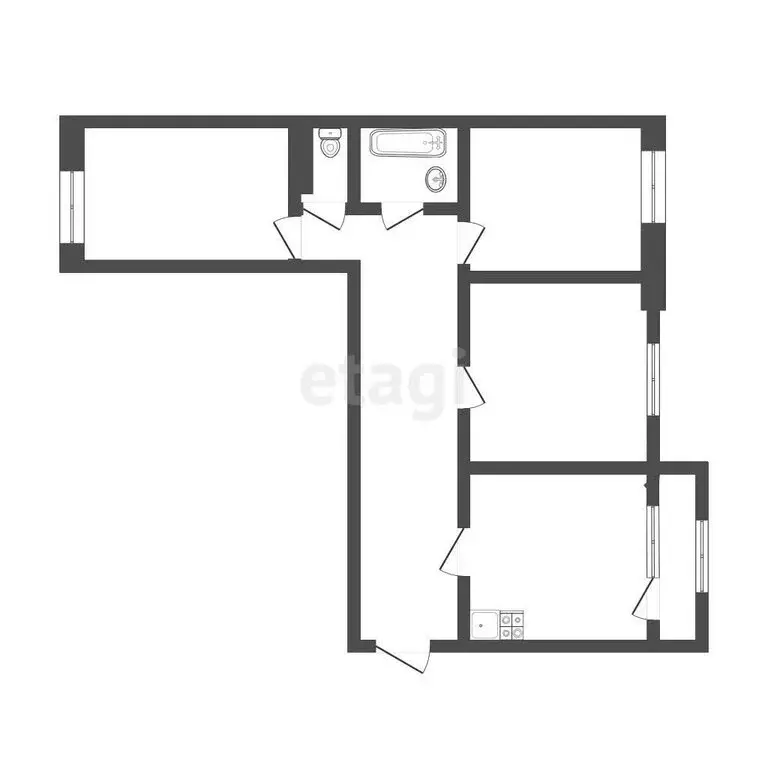 2-комнатная квартира: Иркутск, Байкальская улица, 289/8 (80 м) - Фото 1