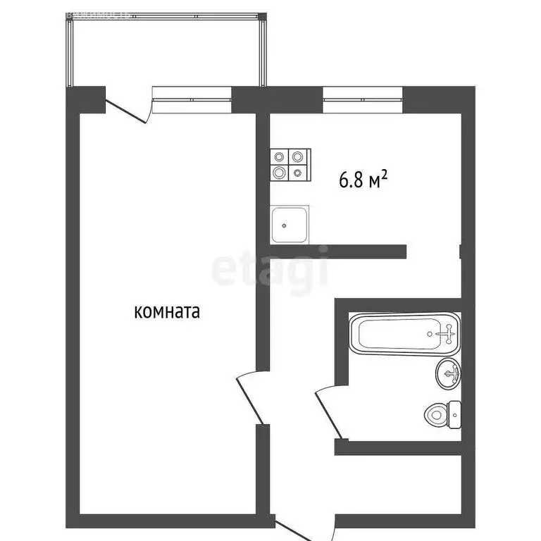 1-комнатная квартира: Пермь, улица Адмирала Старикова, 9 (29 м) - Фото 0